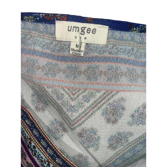 NWT Umgee Blue Paisley Boho Dress – Size Medium | Bell Sleeves - Picture 5 of 5